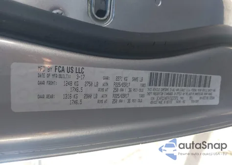 2017 Dodge Journey Se z USA, uszkodzony, nr VIN 3C4PDCAB7HT637373